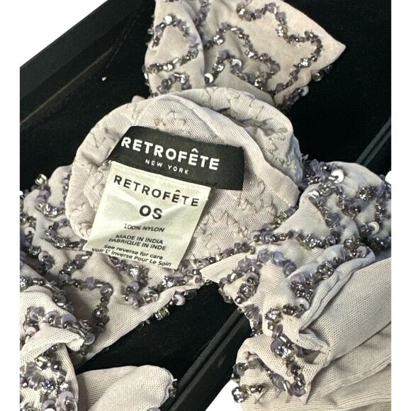 retrofete Poppy Gloves in Mink Grey One Size New Womens Sequin Elbow - Picture 6 of 7